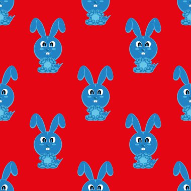 Sorunsuz vektör arka plan komik hayvan tavşan sembolü