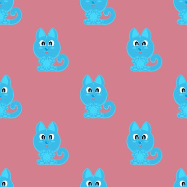 Sorunsuz vektör arka plan komik hayvanlar kedi sembolü