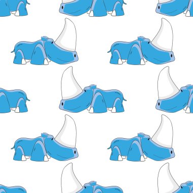 Rhino sorunsuz vektör arka plan komik hayvan sembolü