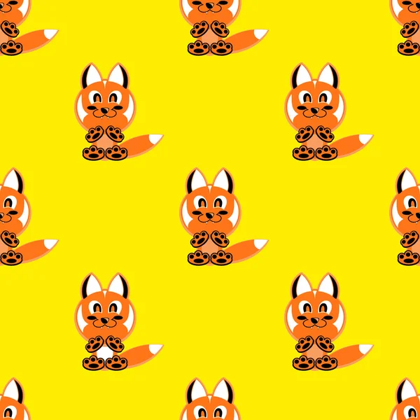 Бесшовный векторный фон Смешные животные символ FOX — стоковый вектор