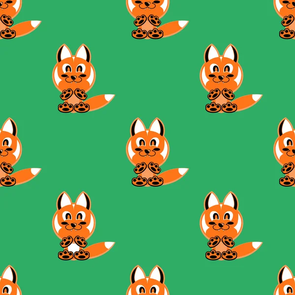 Fondo de vector sin costuras animales divertidos símbolo FOX — Archivo Imágenes Vectoriales