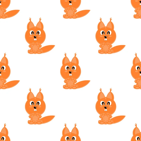 Seamless vetor fundo engraçado animais símbolo SQUIRREL — Vetor de Stock