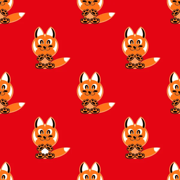 Fondo de vector sin costuras animales divertidos símbolo FOX — Archivo Imágenes Vectoriales
