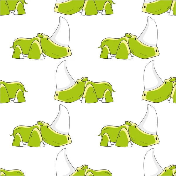 Symbol wektor bezszwowe tło zabawny zwierzęta Rhino — Wektor stockowy