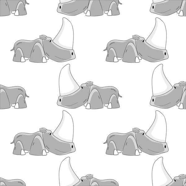 Symbol wektor bezszwowe tło zabawny zwierzęta Rhino — Wektor stockowy