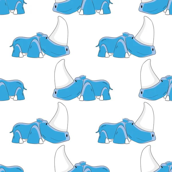 Fondo de vector sin costuras animales divertidos símbolo RHINO — Vector de stock