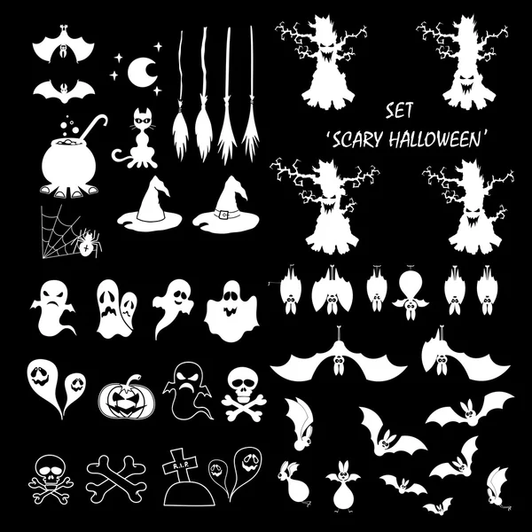 Elementos de diseño de conjunto vectorial para cartel y pancarta de Halloween — Archivo Imágenes Vectoriales