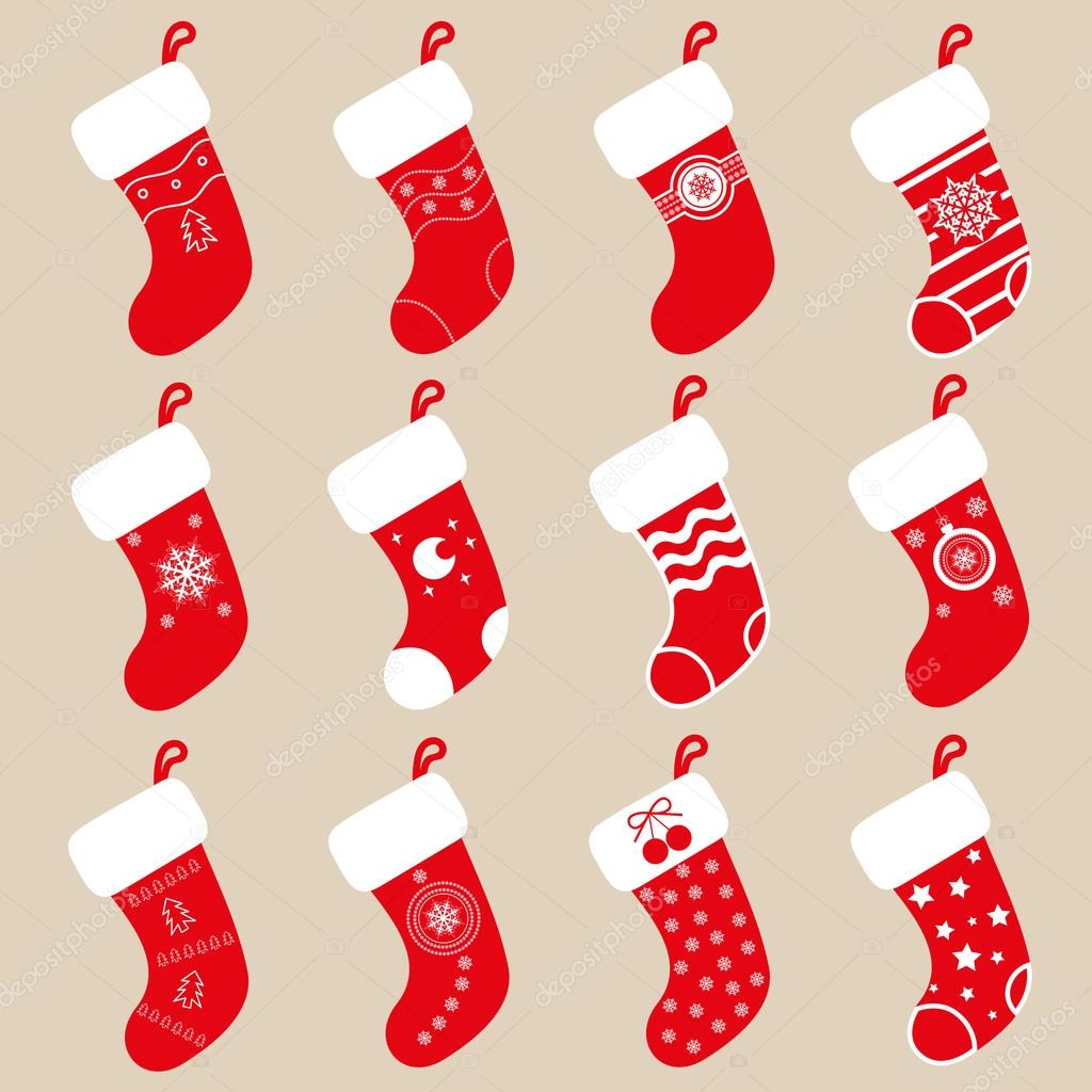 Set vectors design elements: gift socks Stock Vector by ©Vadym_Shumeiko #85425854