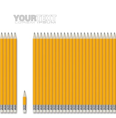 Sonunda bilenmiş çubuk ve silgi kalem seti