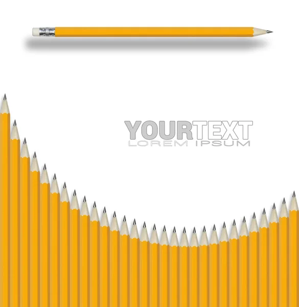 Definir lápis com haste afiada e borracha no final — Fotografia de Stock