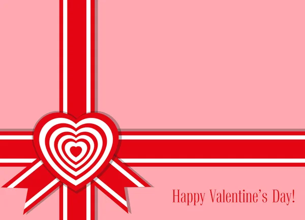 벡터 배너: 사탕 상자 또는 귀여운 하트와 텍스트 해피 발렌타인 포스트 카드 디자인 — 스톡 벡터