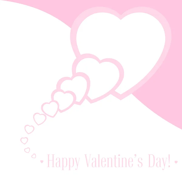 Illustrazione vettoriale. Banner per poster di design o invitare San Valentino con cuori e titolo isolati su sfondo rosa e bianco — Vettoriale Stock