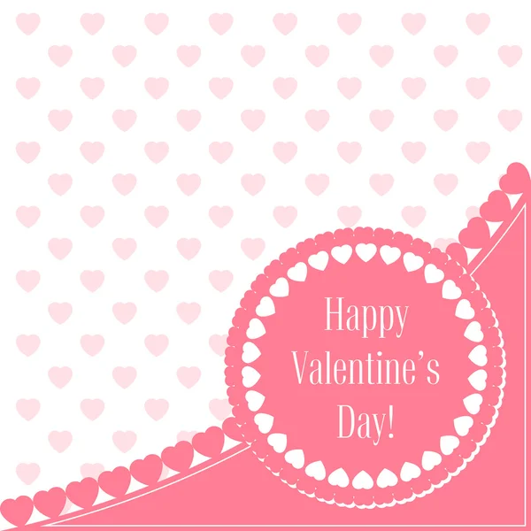 Ilustração vetorial. Banner para cartaz de design, cartão ou convidar Dia dos Namorados com corações e título no fundo rosa — Vetor de Stock
