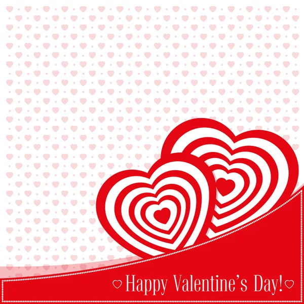 Vektorillustration. Banner für Designplakate, Karten oder Einladungen zum Valentinstag mit Herzen und Titel auf rosa Hintergrund — Stockvektor