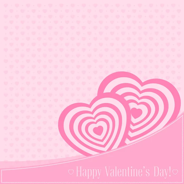 Vector illustration. Banner for design poster, card or invite Valentine's Day with hearts and title on pink background — Stock Vector