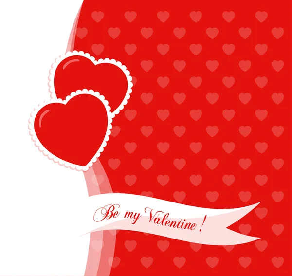 Banner tervezési plakátok vagy a meghívókat a Valentine's Day két legaranyosabb szimbólum szívvel és cím. Vektoros illusztráció. — Stock Vector
