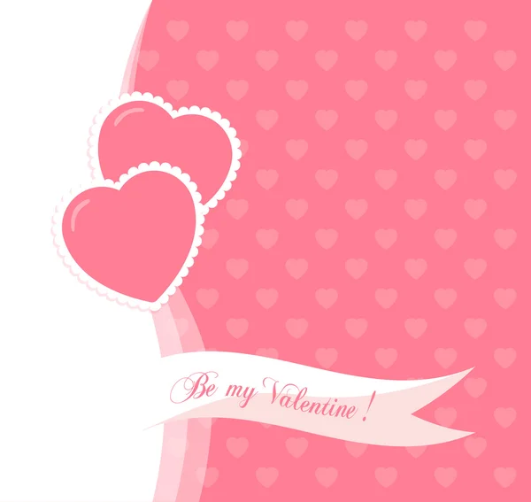 Banner para carteles de diseño o invitaciones en el Día de San Valentín con dos corazones símbolo más lindo y título. Ilustración vectorial . — Vector de stock