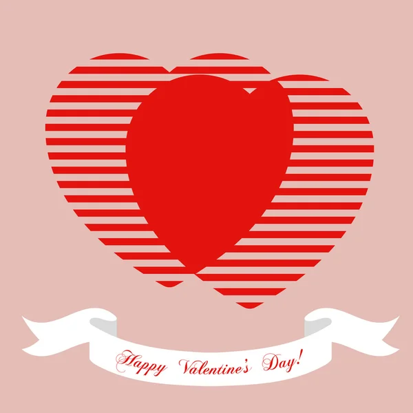 Banner para cartazes de design ou convites no Dia dos Namorados com dois corações de símbolo mais bonitos e título. Ilustração vetorial . —  Vetores de Stock