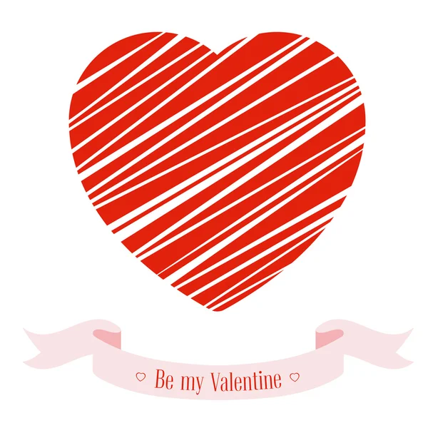 Banner para carteles de diseño o invitaciones en el Día de San Valentín con el símbolo más lindo corazón y título. Ilustración vectorial . — Vector de stock