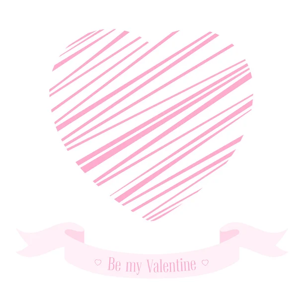 Banner für die Gestaltung von Plakaten oder Einladungen zum Valentinstag mit dem süßesten Symbol Herz und Titel. Vektorillustration. — Stockvektor