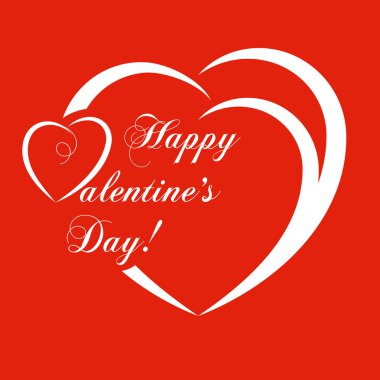 Banner for design posters or invitations on Valentine's Day with cutest abstract symbol heart and title. Vector illustration.