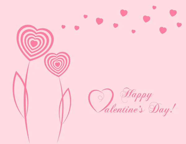 Banner for design posters or invitations on Valentine's Day with cutest  hearts symbol as abstract flowers and title. Vector illustration. — Διανυσματικό Αρχείο