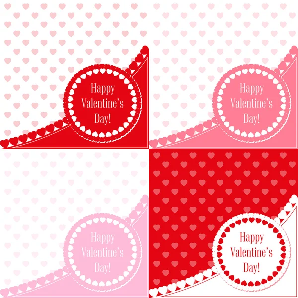 Set of banners for design poster or invite Valentine's Day with title. Vector illustration. — Stock Vector