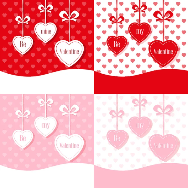 Banner für Designplakate oder laden zum Valentinstag mit Herz und Titel ein. Vektorillustration. — Stockvektor