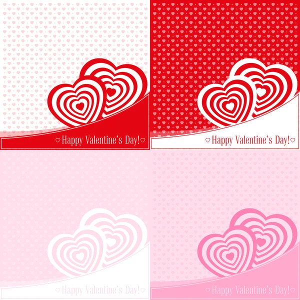 Vector illustration. Set of banners for design poster, card or invite Valentine's Day with hearts and title — Stock Vector