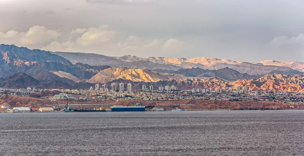 Aqaba waterfront and Aqaba sea port, Jordan. — Stock Photo, Image