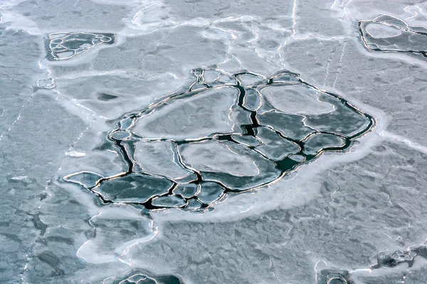 Padrão congelado de gelo marinho — Fotografia de Stock