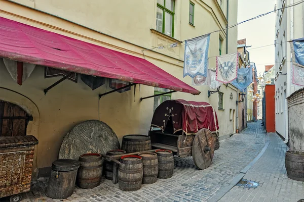 A narrow street in medieval town — Stock Photo, Image