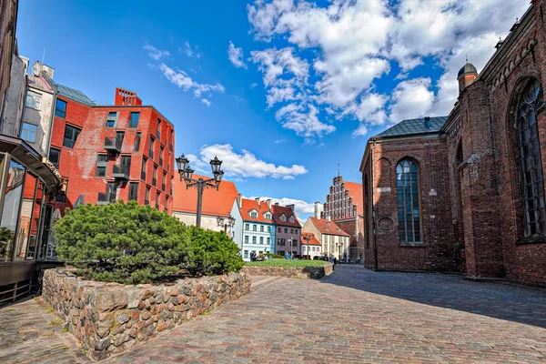 Medieval street w Rydze — Zdjęcie stockowe