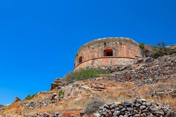 Antigua fortaleza de la isla Spinalonga, Creta — Foto de Stock