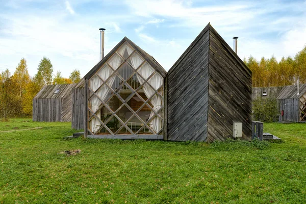 Nikola Lenivets Russia October 2020 Klever House Example Wooden House — 图库照片