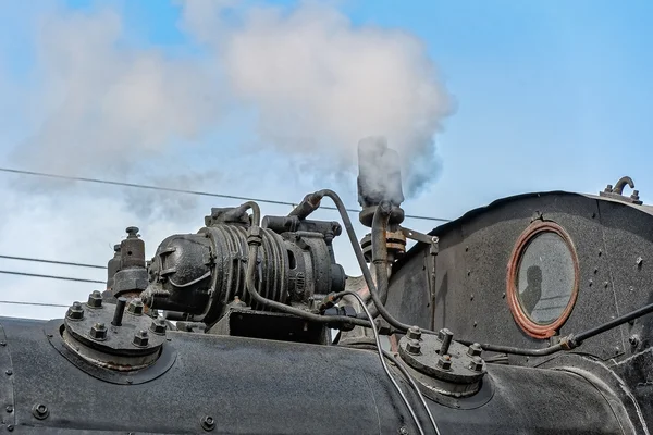 Detalhe da locomotiva a vapor velha — Fotografia de Stock