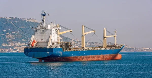 Cargo bulk vessel in Gibraltar — Stok fotoğraf
