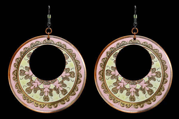 Enamel Circle Earrings — Stock Photo, Image