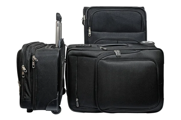 Set bagagli da viaggio neri — Foto Stock