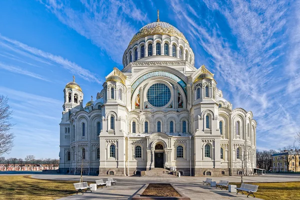 Orthodoxe Naval kathedraal van St. Nicholas in Kronstadt, in de buurt van Sain — Stockfoto