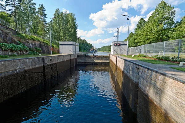 Saimaa Canal wysyłki blokady — Zdjęcie stockowe