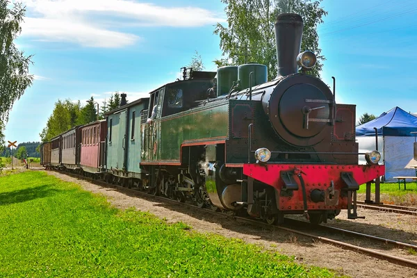 狭いゲージの蒸気鉄道. — ストック写真