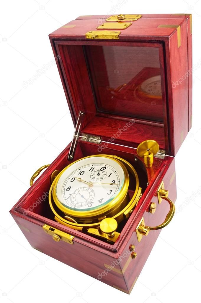 Gimbaled deck watch chronometer in original 3 section box.