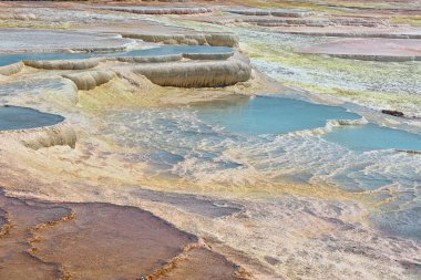 Traverten havuzları ve teraslar, pamukkale, Türkiye.