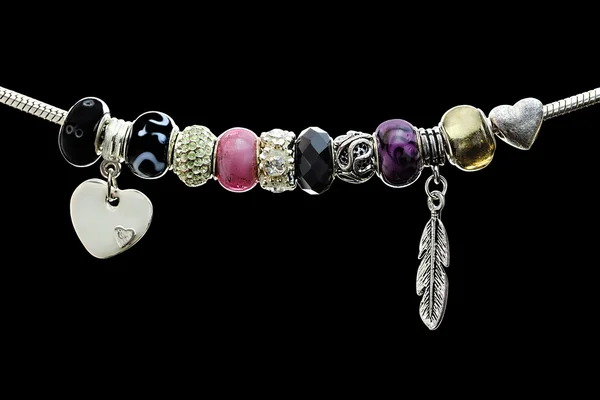 Beads and gems bracelet — Stock Photo, Image