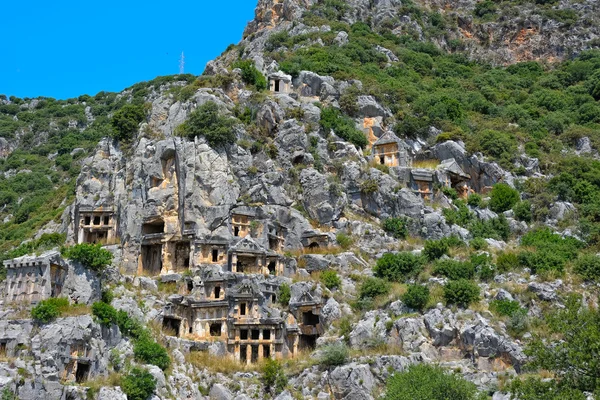 Túmulo de rocha lícia, Necrópole em Myra — Fotografia de Stock