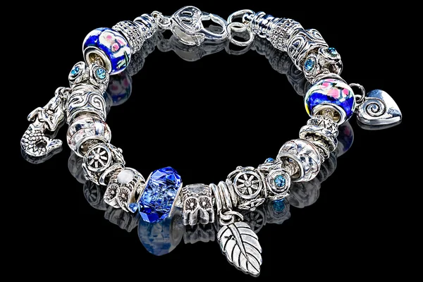 Beads and gems bracelet — Stock Photo, Image