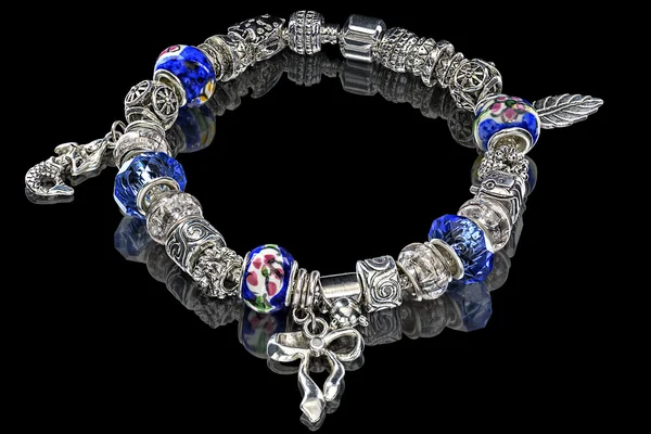 Beads and gems bracelet — Stock Photo, Image