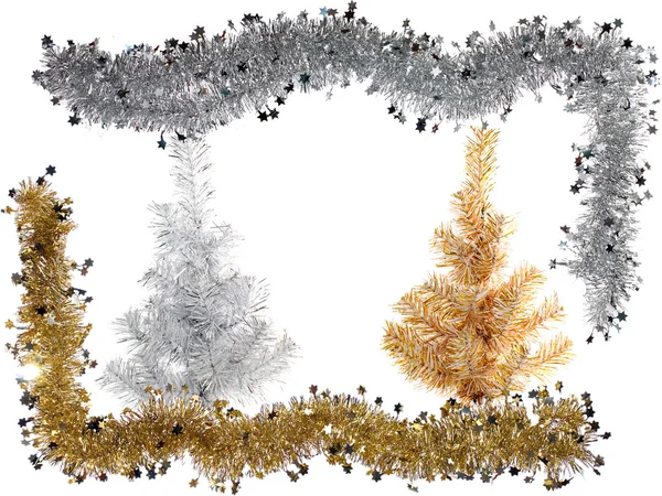 Weihnachten (oder Neujahr) Grenze mit Bäumen — Stockfoto