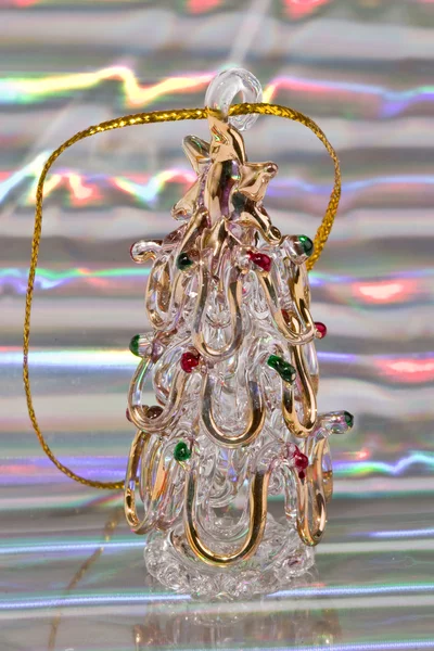 Vintage glass xmas-tree decoration — Stock Photo, Image